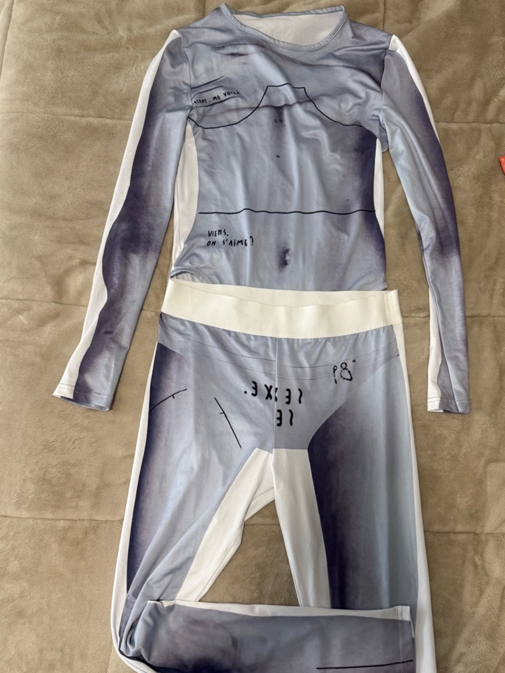 Women’s Two-Piece Grey Printed Night out set